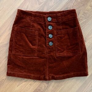 Love Tree Rust Corduroy Mini Skirt